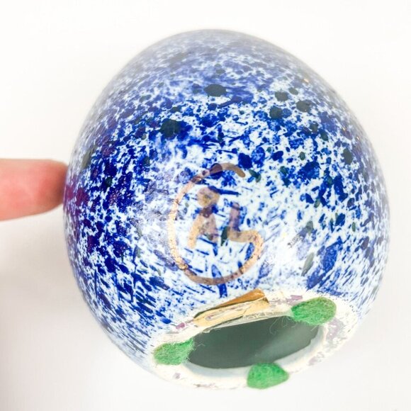 Guldkroken Ake Grunditz Ceramic Blue Gold Speckled Egg - Picture 6 of 8